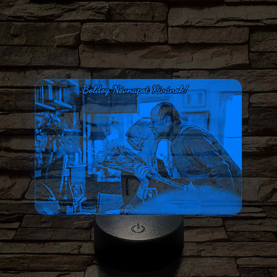 Névnapi meglepetés nőknek és férfiaknak 7 színű 3D led lámpa