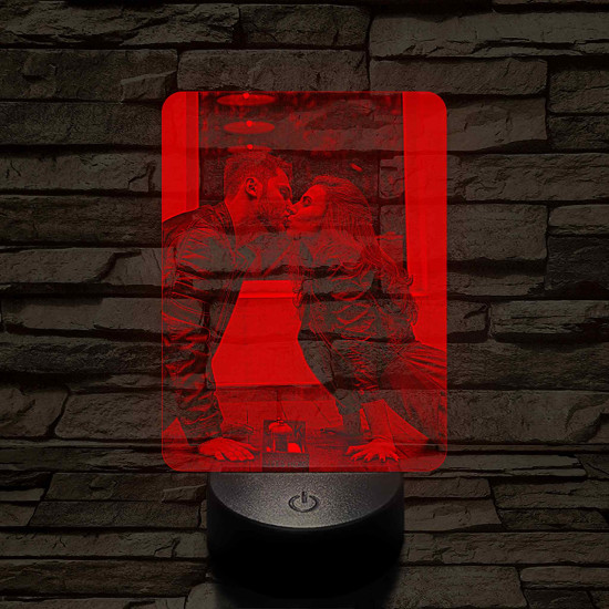 Valentin-napi ajándék nőknek és férfiaknak 7 színű 3D led lámpa