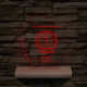Emléktábla fa talppal 7 színű 3D led lámpa