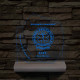Emléktábla fa talppal 7 színű 3D led lámpa