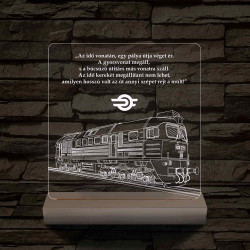 MÁV Szergej 7 színű 3D led emléklámpa fa talppal