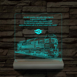 MÁV Szergej 7 színű 3D led emléklámpa fa talppal