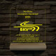 BKV Emléklámpa 3D LED – Egyedi Gravírozás Fa Talppal, 7 Színű Világítással – Tökéletes Ajándék BKV Rajongóknak és Dolgozóknak