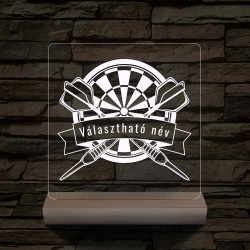Személyre szabott Darts 7 színű 3D LED Lámpa – Fatalpas Gravírozott Ajándék