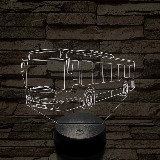 Személyre Szabható Busz Műanyagtalpas 3D LED Lámpa 