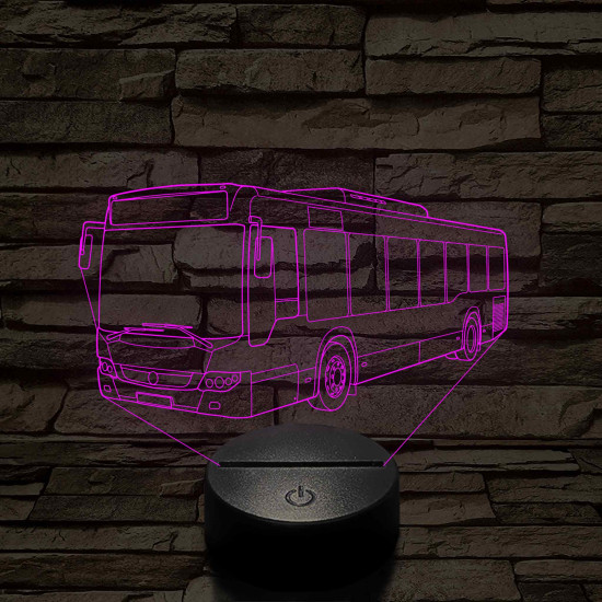 Személyre Szabható Busz Műanyagtalpas 3D LED Lámpa 