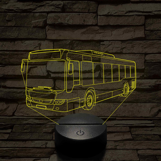 Személyre Szabható Busz Műanyagtalpas 3D LED Lámpa 