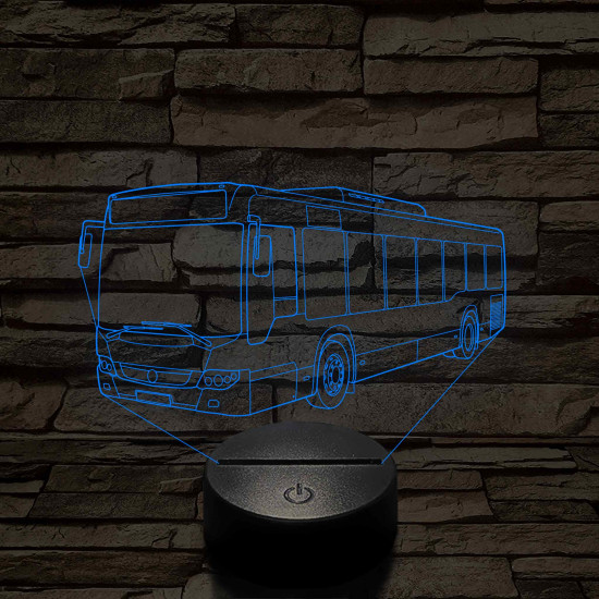 Személyre Szabható Busz Műanyagtalpas 3D LED Lámpa 