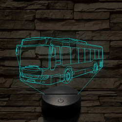 Személyre Szabható Busz Műanyagtalpas 3D LED Lámpa 