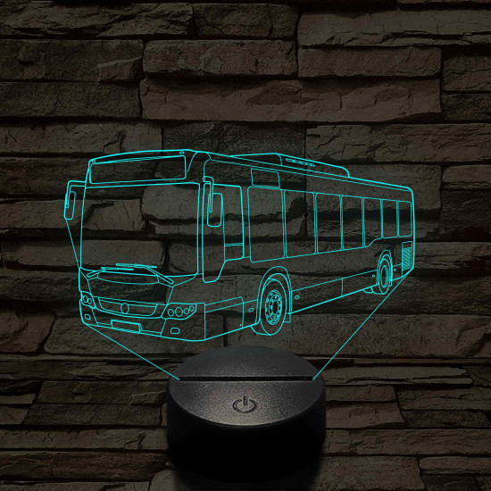 Személyre Szabható Busz Műanyagtalpas 3D LED Lámpa 