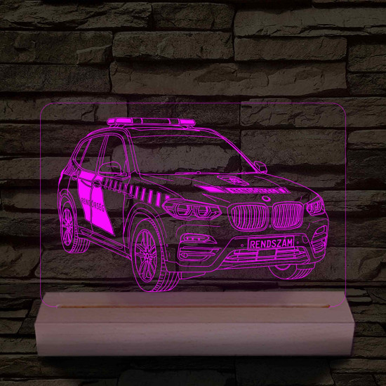 Rendőrségi rendszámos SUV fatalppal 7 színű 3D led lámpa
