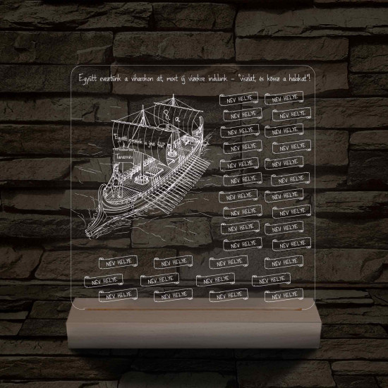 Egyedi Osztálygálya 3D LED Lámpa – Személyreszabható Pergamenes Nevekkel