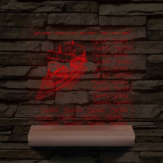 Egyedi Osztálygálya 3D LED Lámpa – Személyreszabható Pergamenes Nevekkel