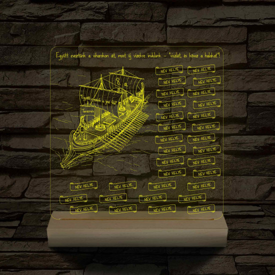 Egyedi Osztálygálya 3D LED Lámpa – Személyreszabható Pergamenes Nevekkel