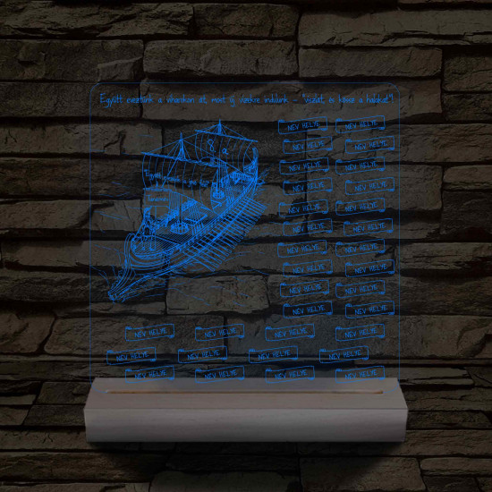 Egyedi Osztálygálya 3D LED Lámpa – Személyreszabható Pergamenes Nevekkel