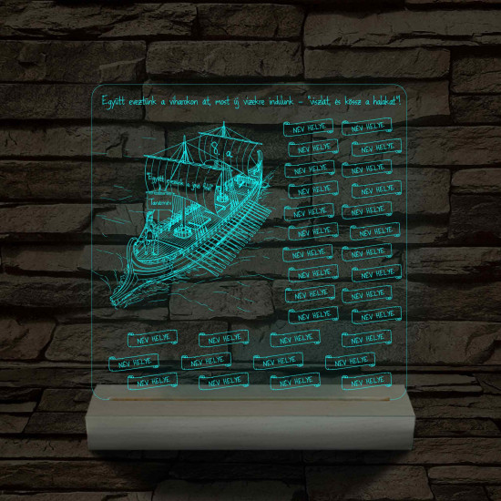 Egyedi Osztálygálya 3D LED Lámpa – Személyreszabható Pergamenes Nevekkel