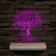 Leveles osztályfa fatalppal 7 színű 3D led lámpa