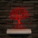Leveles osztályfa fatalppal 7 színű 3D led lámpa