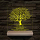 Leveles osztályfa fatalppal 7 színű 3D led lámpa