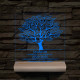 Leveles osztályfa fatalppal 7 színű 3D led lámpa