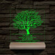 Leveles osztályfa fatalppal 7 színű 3D led lámpa