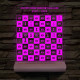 Sakk osztálytábla fatalppal 7 színű 3D led lámpa