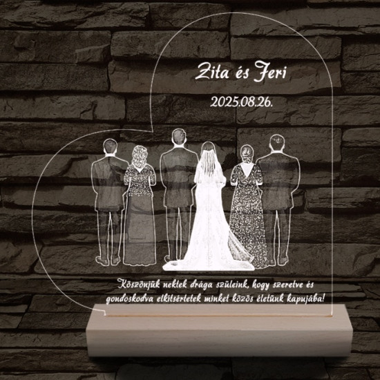 Szülőköszöntő együtt az oltárnál – 7 színű, színváltós 3D LED lámpa