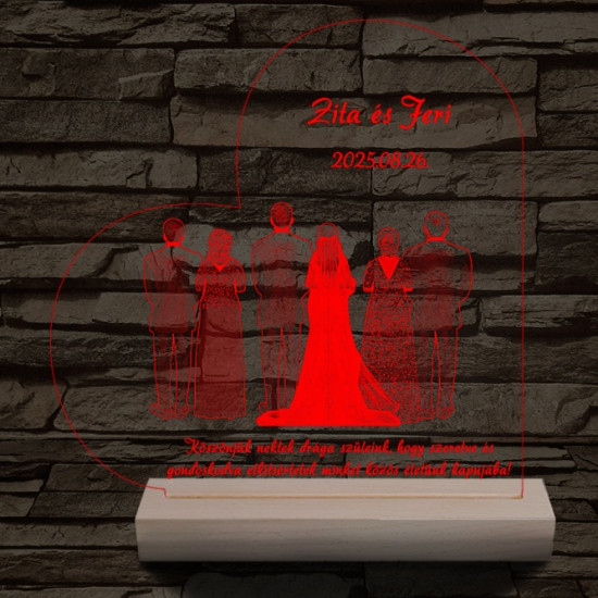 Szülőköszöntő együtt az oltárnál – 7 színű, színváltós 3D LED lámpa