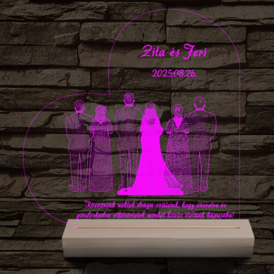 Szülőköszöntő együtt az oltárnál – 7 színű, színváltós 3D LED lámpa