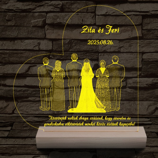 Szülőköszöntő együtt az oltárnál – 7 színű, színváltós 3D LED lámpa