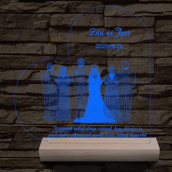 Szülőköszöntő együtt az oltárnál – 7 színű, színváltós 3D LED lámpa