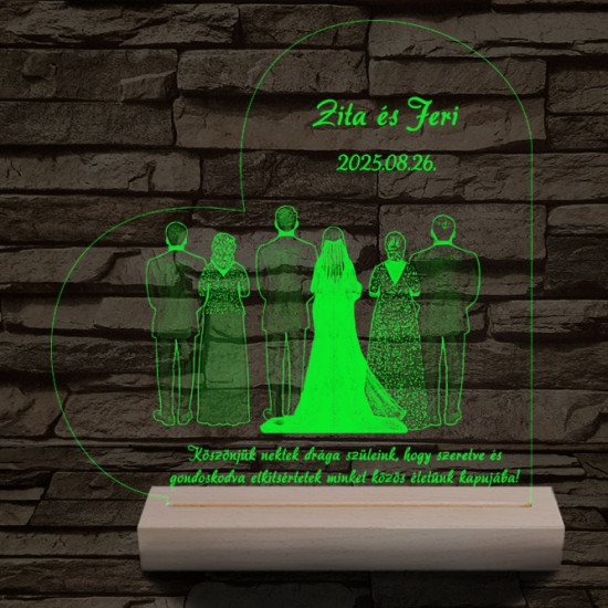 Szülőköszöntő együtt az oltárnál – 7 színű, színváltós 3D LED lámpa