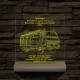 Tűzoltó-katasztrófavédelem emléktábla fa talppal 7 színű,színváltós 3D led lámpa