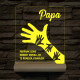 Papa kezekkel - fatalpas, színváltós 3D led lámpa