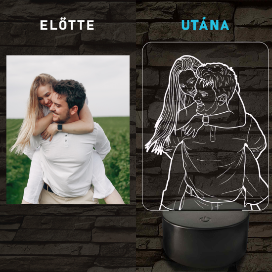 Saját fotó alapján készített vonalas grafika – 7 színű, színváltós LED lámpa