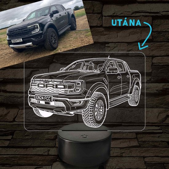 Saját fotó alapján készített vonalas grafika – 7 színű, színváltós LED lámpa