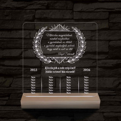 Hálás Szívvel – Pedagógus búcsúajándék 7 színű, színváltós 3D LED lámpa