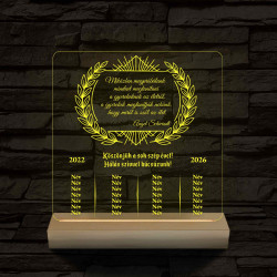 Hálás Szívvel – Pedagógus búcsúajándék 7 színű, színváltós 3D LED lámpa