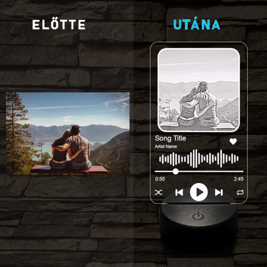 Zene-lejátszóba fotógravírozás 7 színű 3D led lámpa