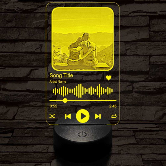 Zene-lejátszóba fotógravírozás 7 színű 3D led lámpa