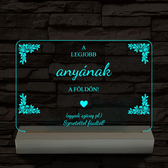 A legjobb anyának személyre szabott fatalppal 7 színű 3D led lámpa