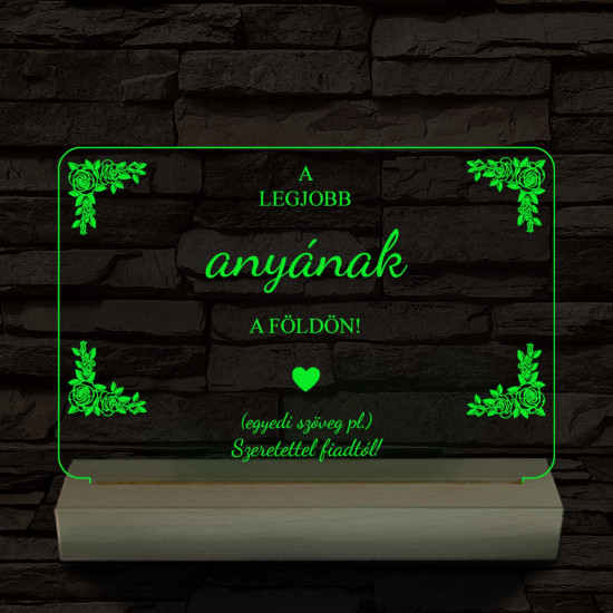A legjobb anyának személyre szabott fatalppal 7 színű 3D led lámpa