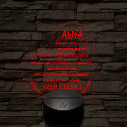 Szív Alakú 3D LED Lámpa – Megható Üzenettel Anyukáknak 7 színű 3D led lámpa