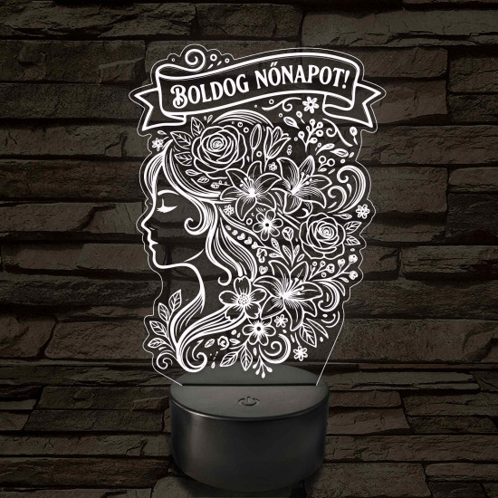Boldog Nőnapot – 7 színű, színváltós LED lámpa
