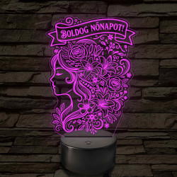 Boldog Nőnapot – 7 színű, színváltós LED lámpa