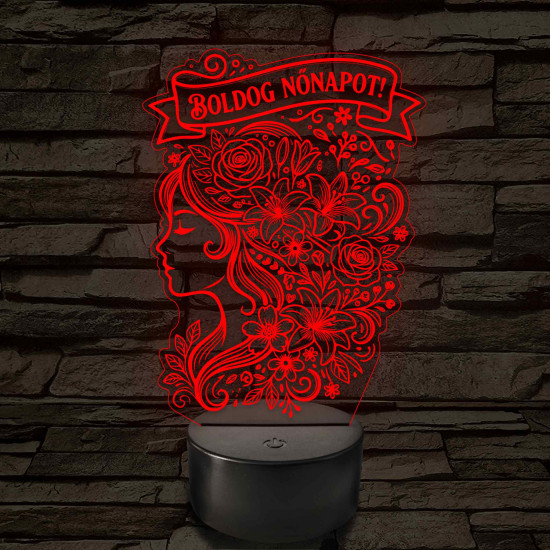 Boldog Nőnapot – 7 színű, színváltós LED lámpa