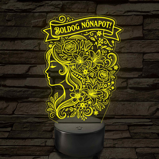 Boldog Nőnapot – 7 színű, színváltós LED lámpa