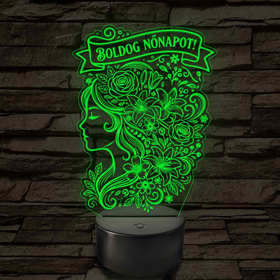 Boldog Nőnapot – 7 színű, színváltós LED lámpa