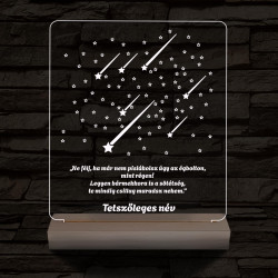 Csillaghullás személyre szabott 20 cm fa talp 7 színű 3D led lámpa