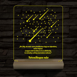 Csillaghullás személyre szabott 20 cm fa talp 7 színű 3D led lámpa
